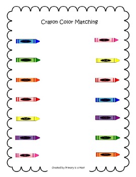 Crayon color matching by primary is a hoot tpt