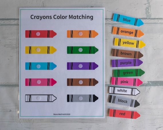 Color matching game busy book printable educational activity homeschool worksheet busy binder for toddlers