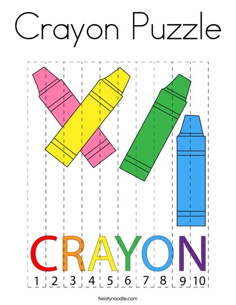 Crayon puzzle coloring page