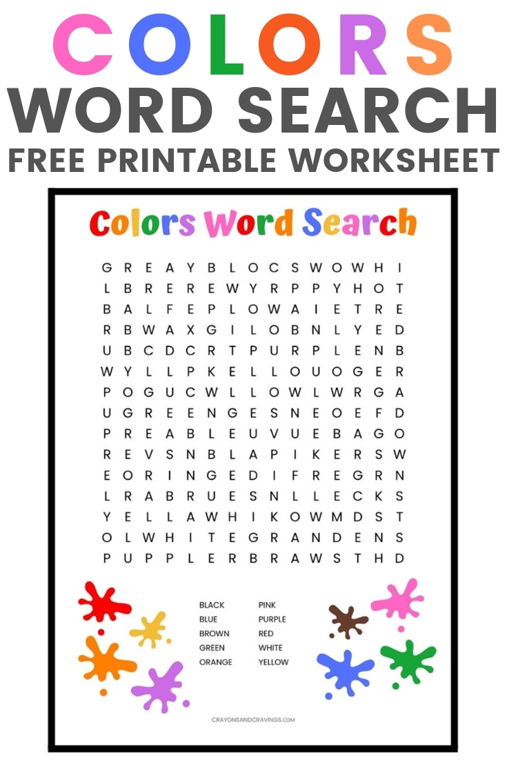 Colors word search