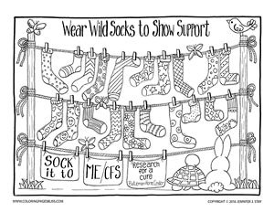 Sock it to mecfs coloring page