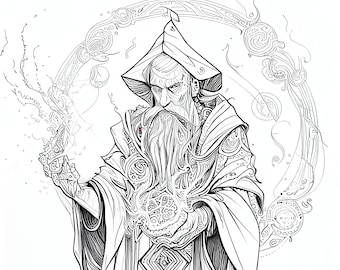 Pack stress relief coloring page wizard digital print filigree detailed mandala instant download set coloring pages for adults