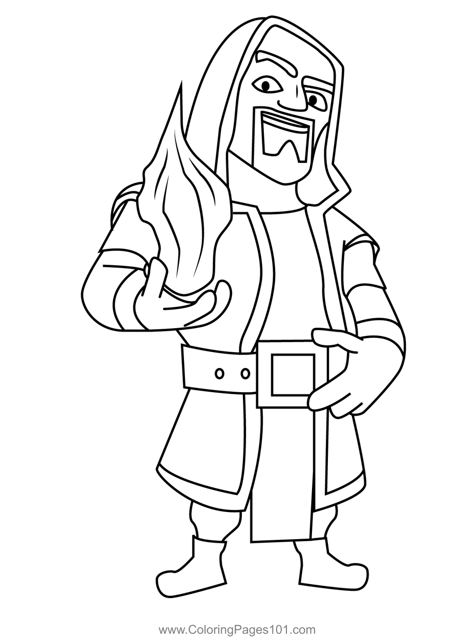 Wizard clash of clans coloring page kids coloring books coloring books coloring pages