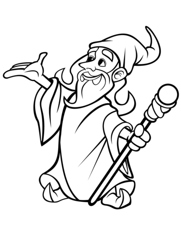 Wizard with stuff coloring page free printable coloring pages