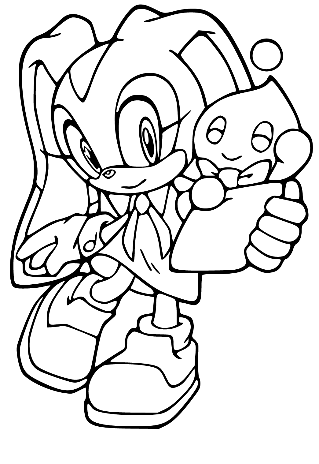 Free printable sonic cream the rabbit coloring page sheet and picture for adults and kids girls and boys