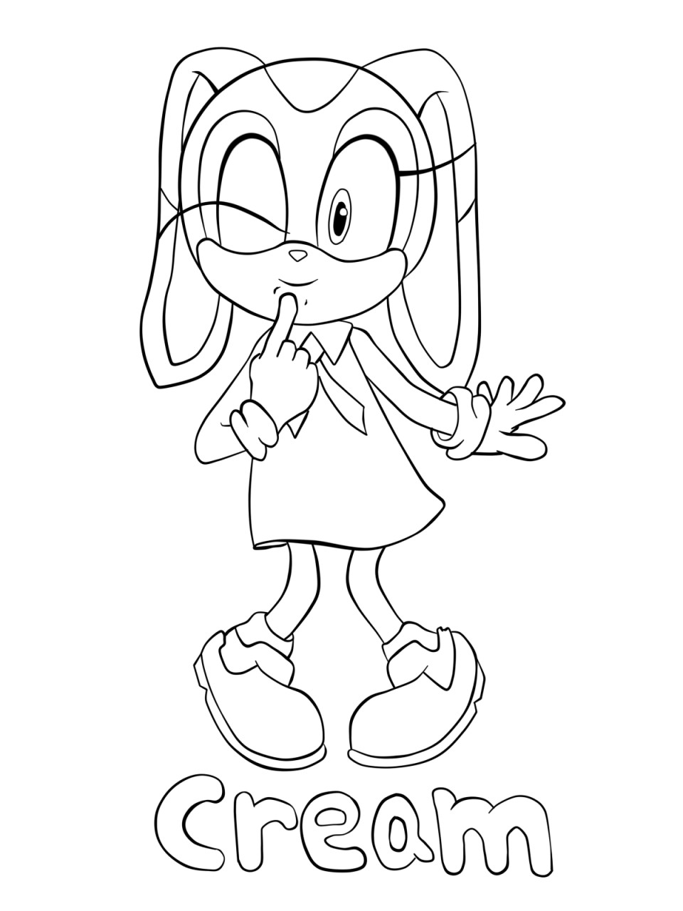 Cream the rabbit lineart by sonofx
