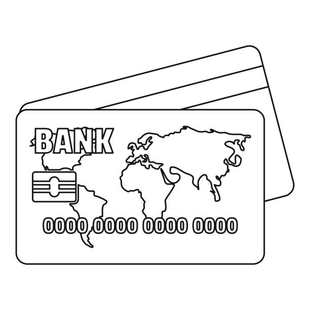 Credit card icon outline style stock illustration