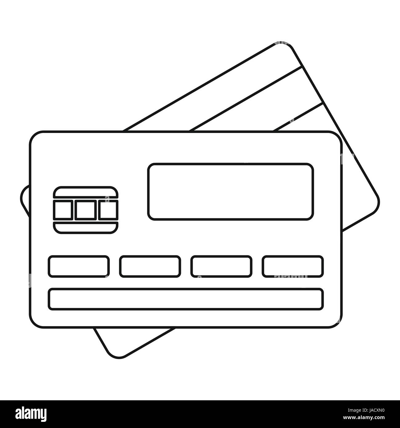 Credit card icon outline illustration of credit card vector icon for web stock vector image art