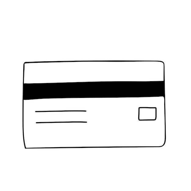 Premium vector credit card doodle icon line illustration isolated on white