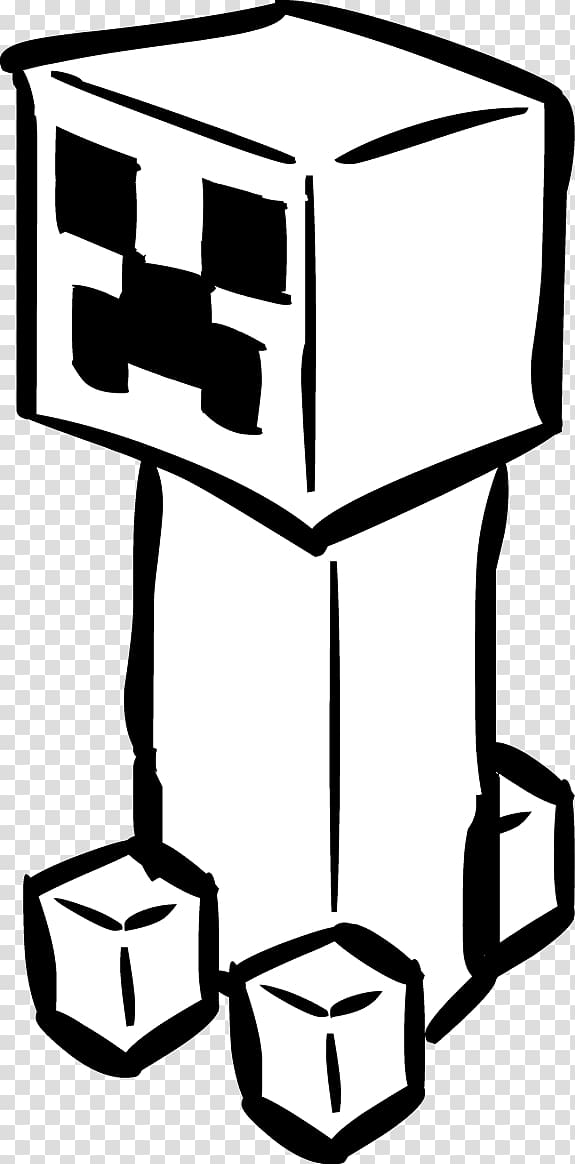 Free minecraft creeper coloring book drawing gold miner cartoon transparent background png clipart