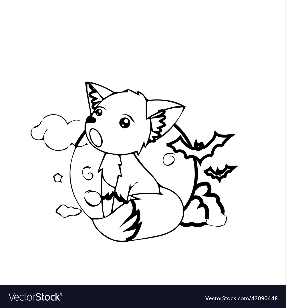 Creepy kawaii coloring page royalty free vector image