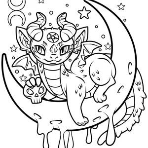 Pastel goth dragon pastel goth coloring pages creepy kawaii coloring pages creepy cute kawaii coloring pages digital pdf download