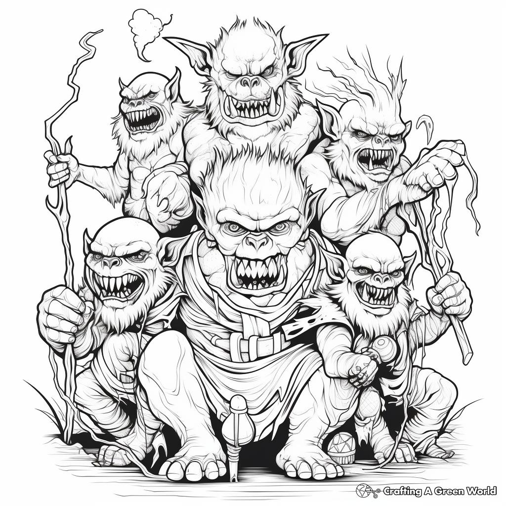 Horror book coloring pages
