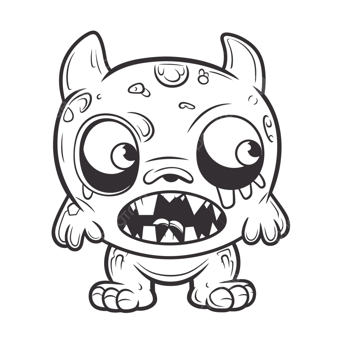 Cute cartoon scary monster coloring pages outline sketch drawing vector monster drawing car drawing cartoon drawing png and vector with transparent background for free download