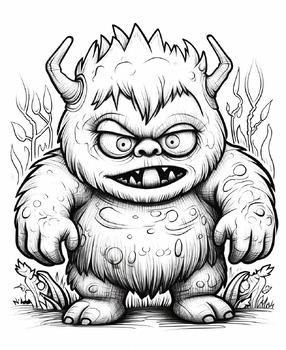 Adorable creepy monsters coloring book for adults and teens gift idea
