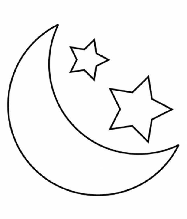 Free printable crescent moon and star template