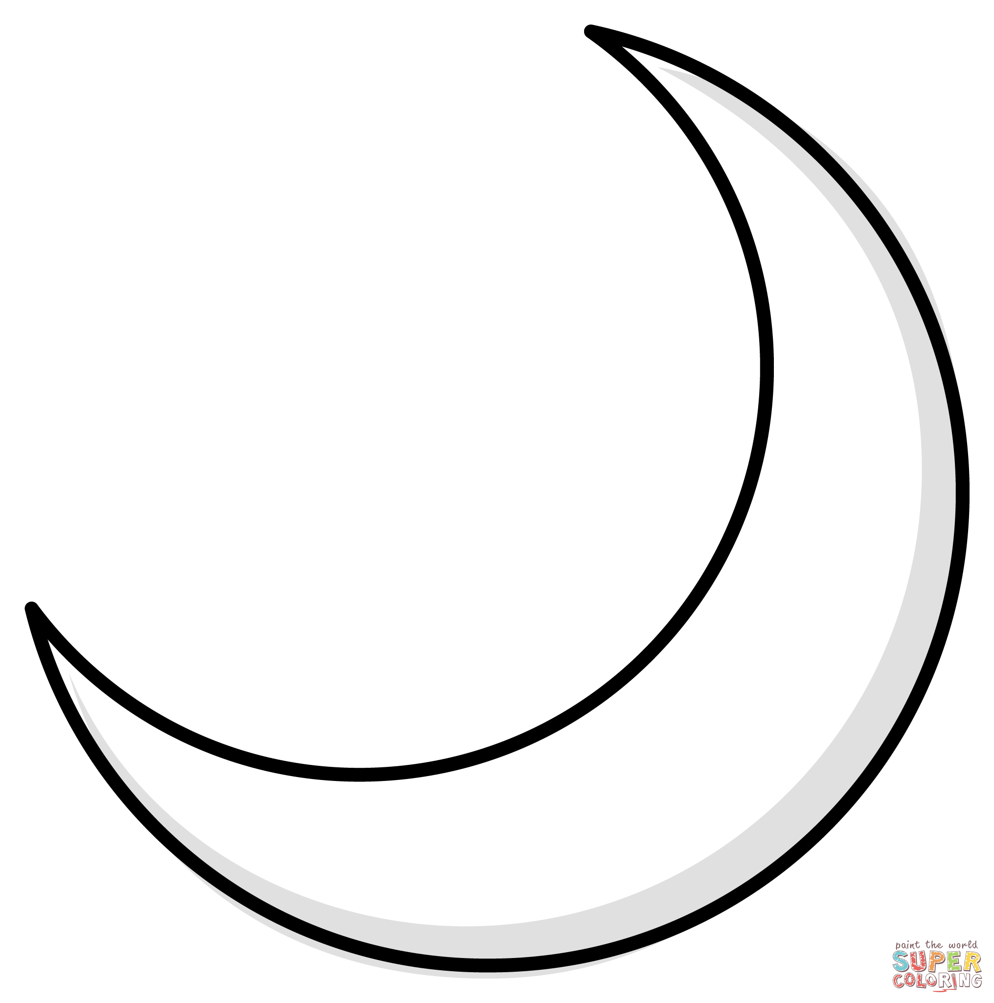 Crescent moon emoji coloring page free printable coloring pages