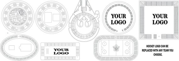 Crib board cribbage game board layouts bundle svg file glowforge