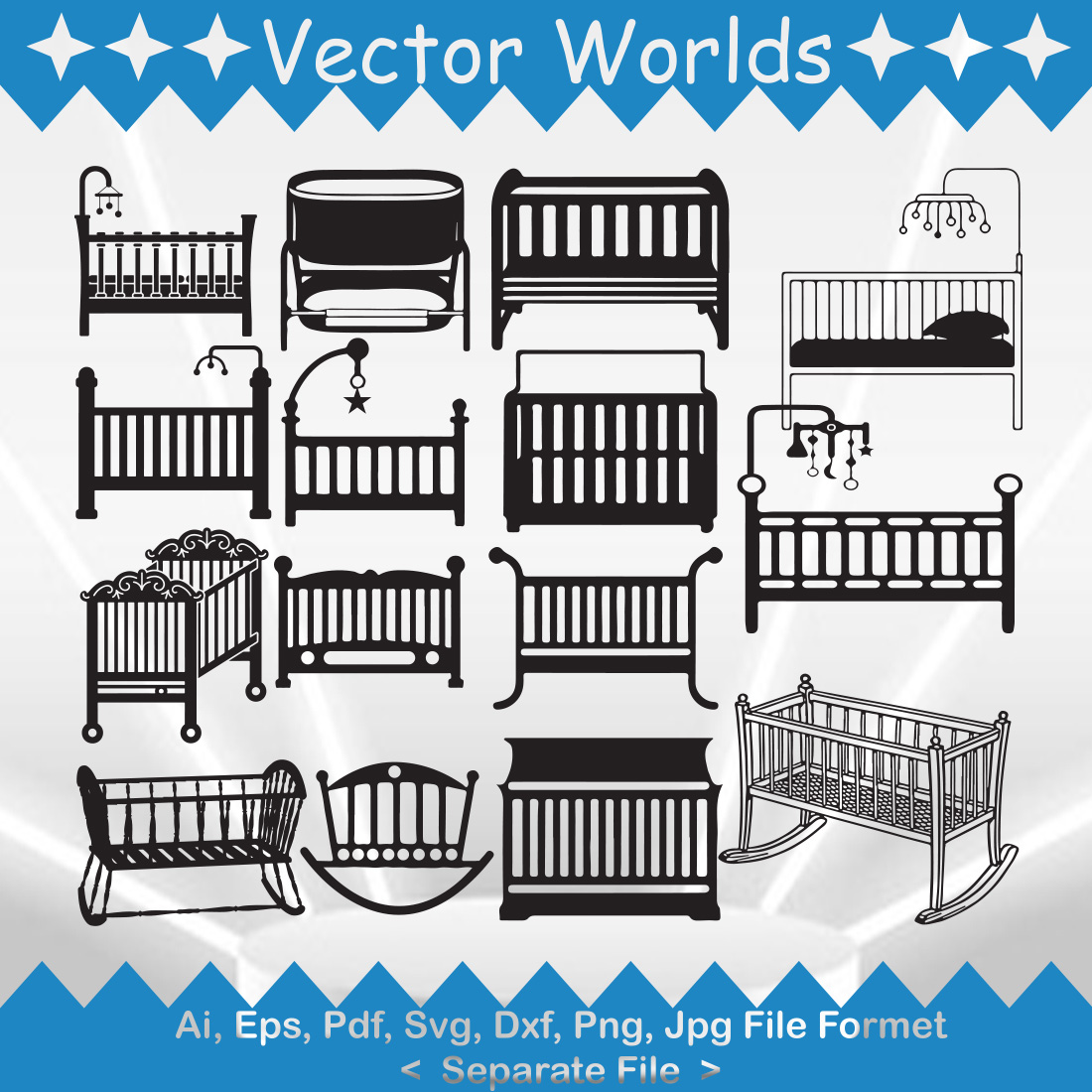 Baby crib svg baby cribs svg baby svg cribs crib svg ai pdf eps svg dxf png