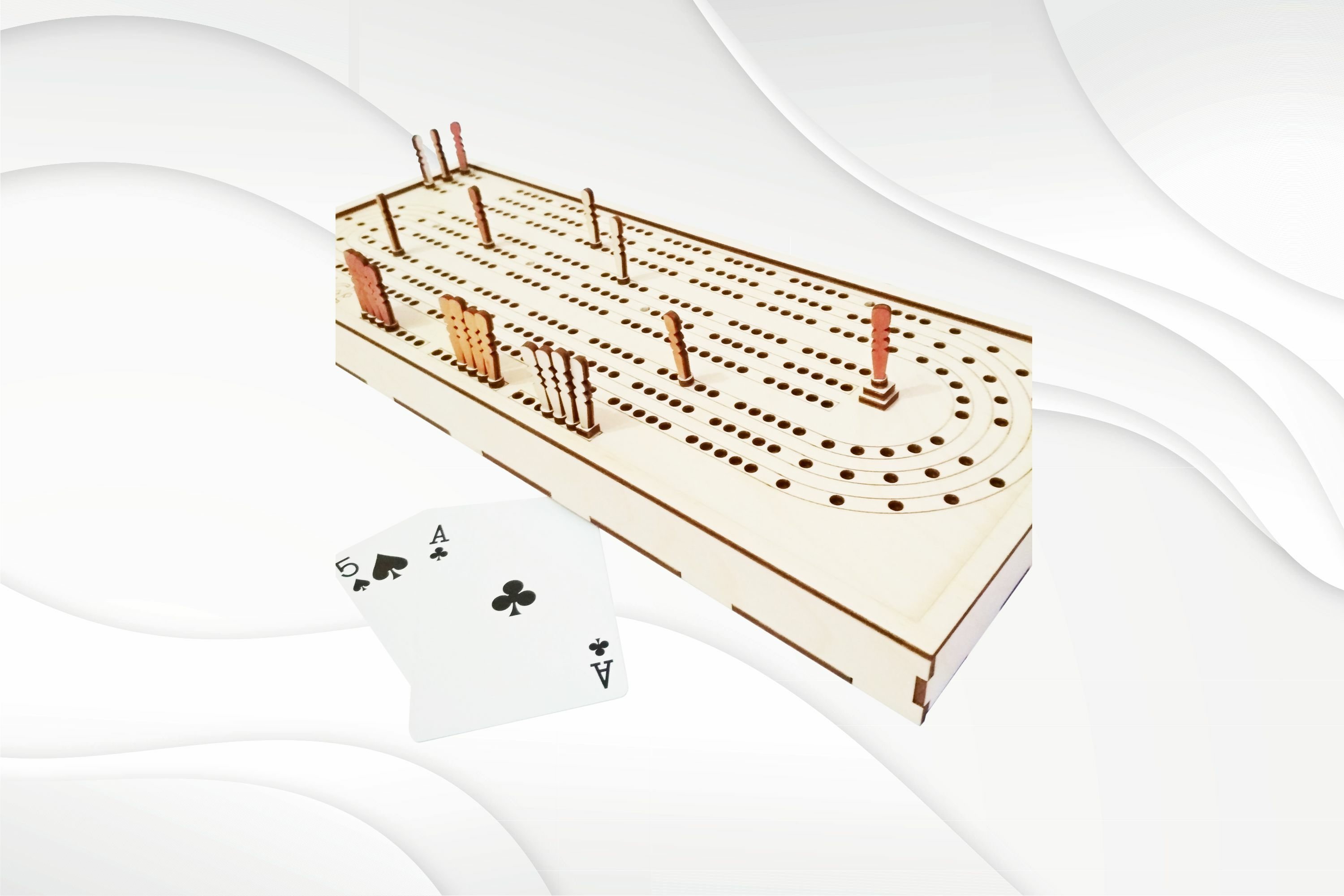 Cribbage svg dxf pattern for laser cut vector template