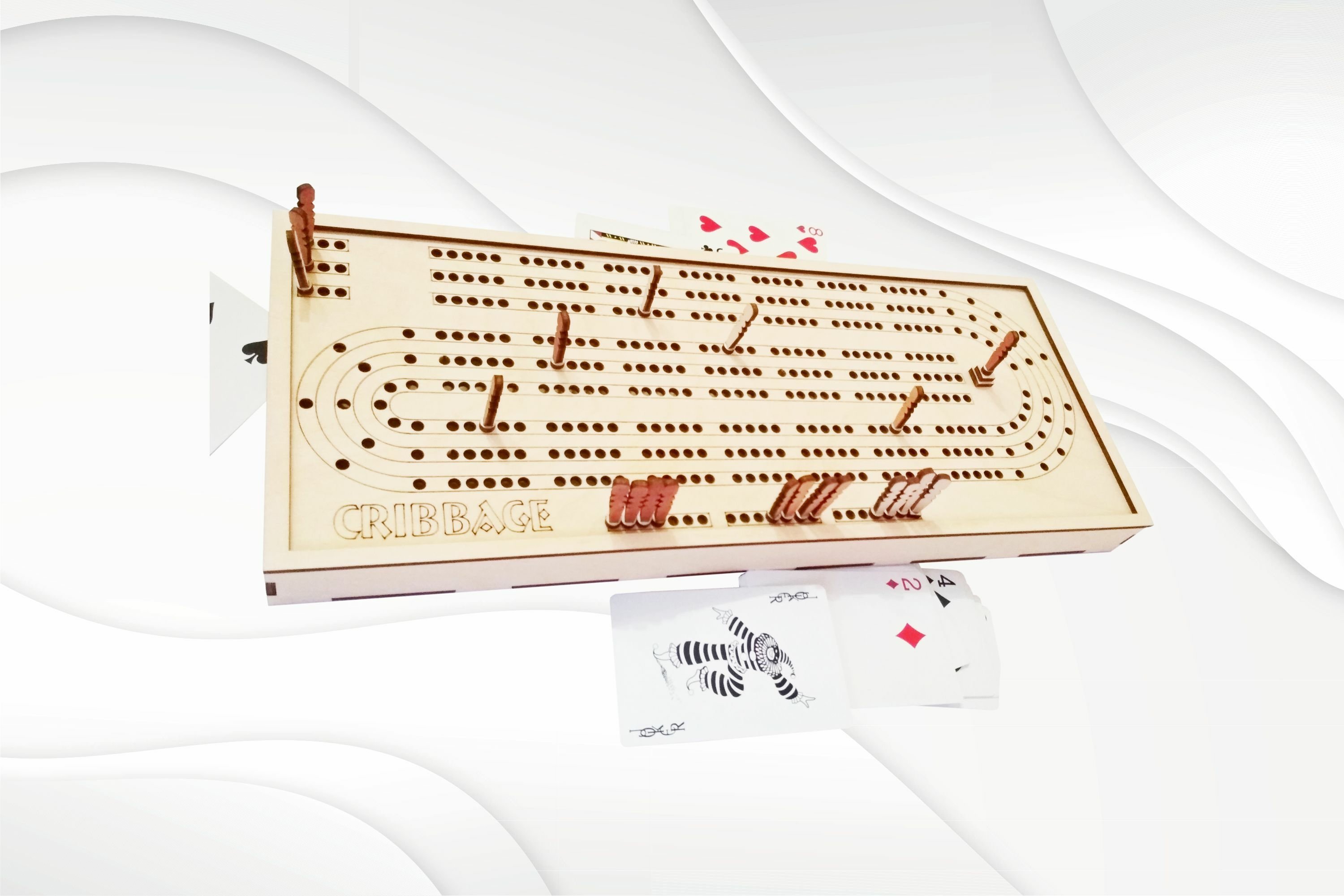 Cribbage svg dxf pattern for laser cut vector template