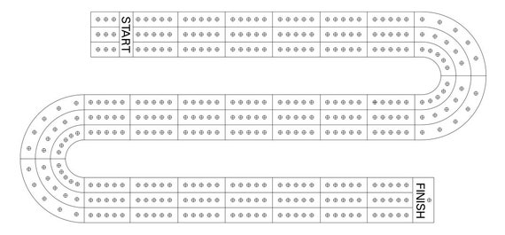 Printable s track cribbage board template pdf svg files for printing template or use with laser or cnc instant download