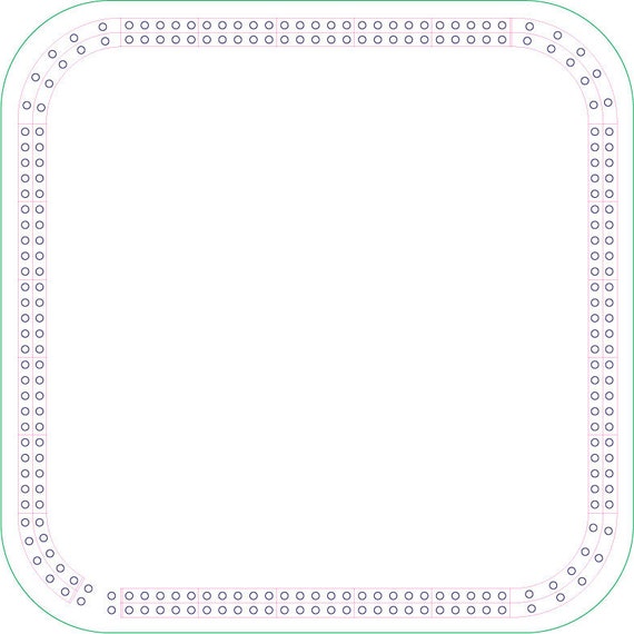 Square cribbage board template laser ready digital download svg ai pdf