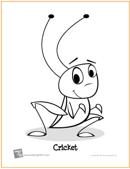 Cricket free printable coloring page
