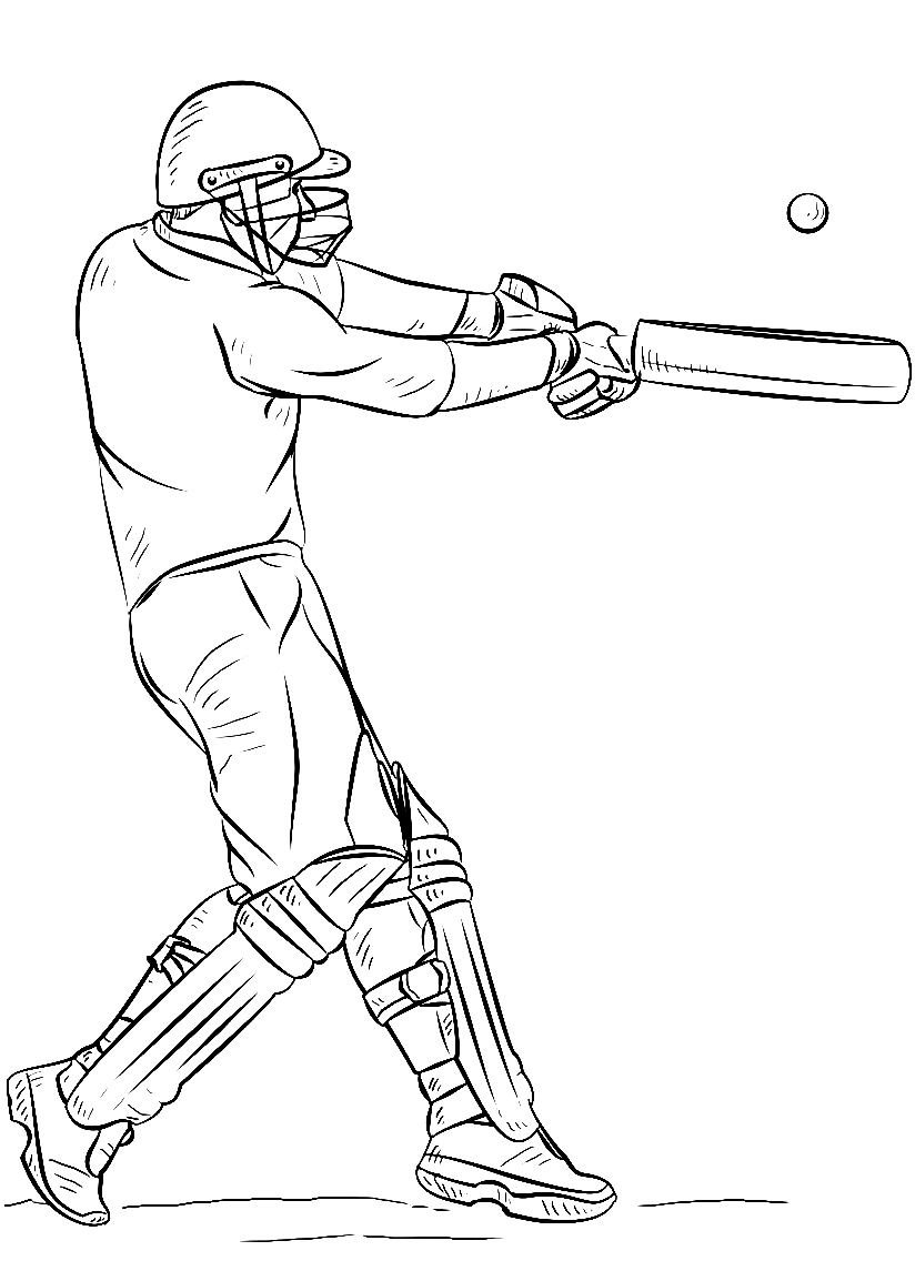 Cricket game coloring pages printable for free download
