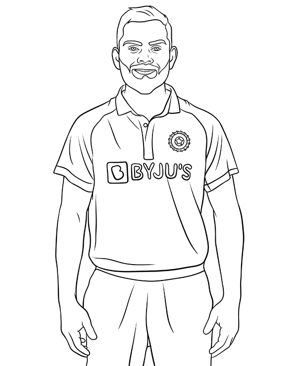 Virat kohli coloring sheet cricket