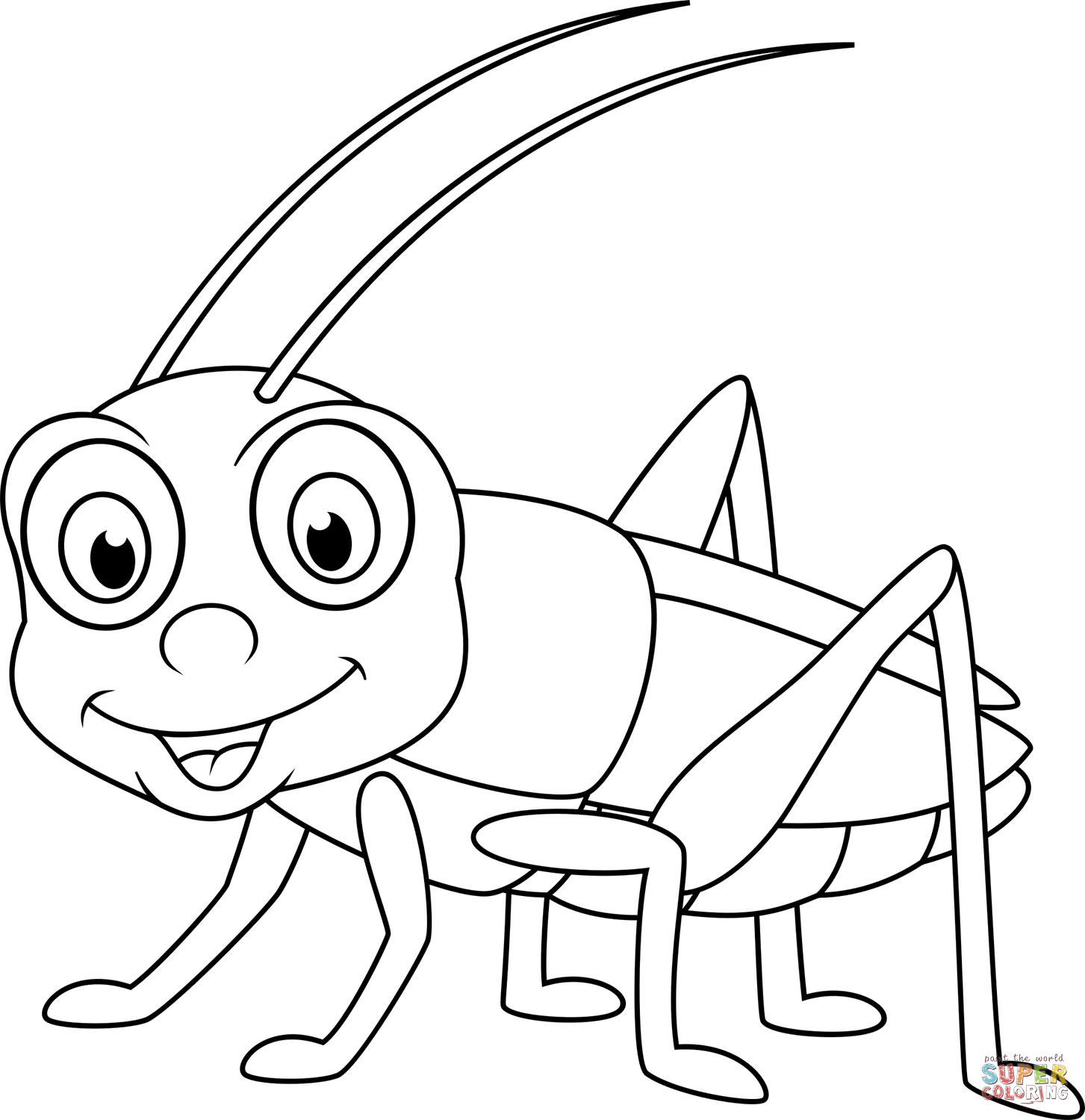 Cute cricket coloring page free printable coloring pages