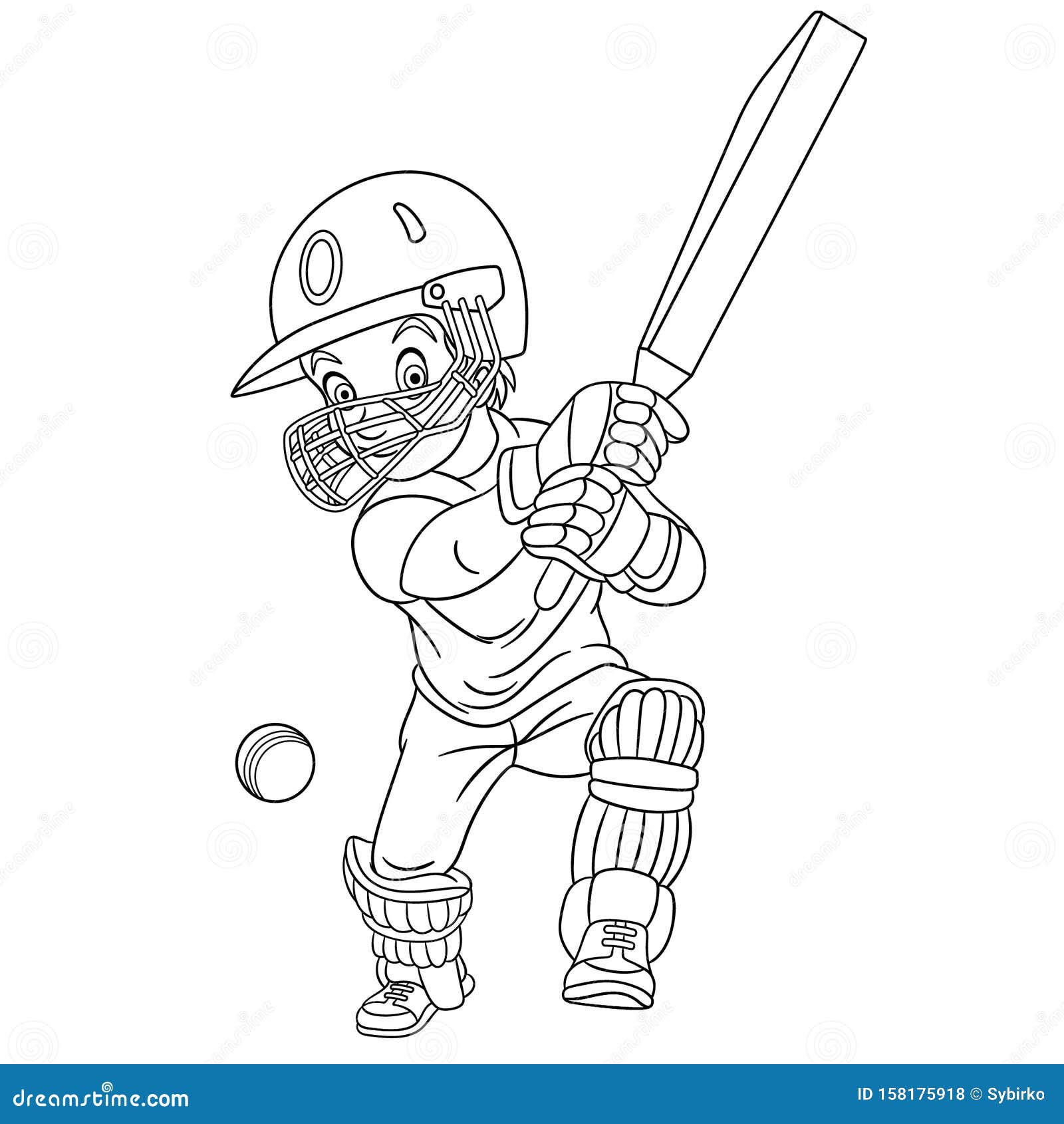 Cricket ball coloring stock illustrations â cricket ball coloring stock illustrations vectors clipart