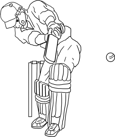 Cricket player coloring page free printable coloring pages