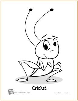 Cricket free printable coloring page insect coloring pages bug coloring pages bee coloring pages