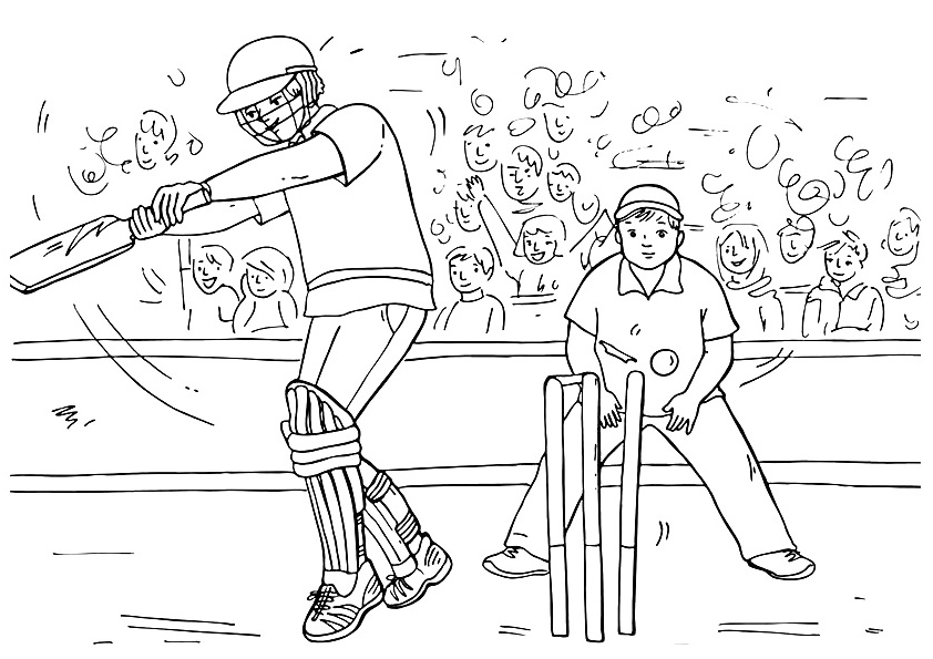 Cricket sport coloring pages