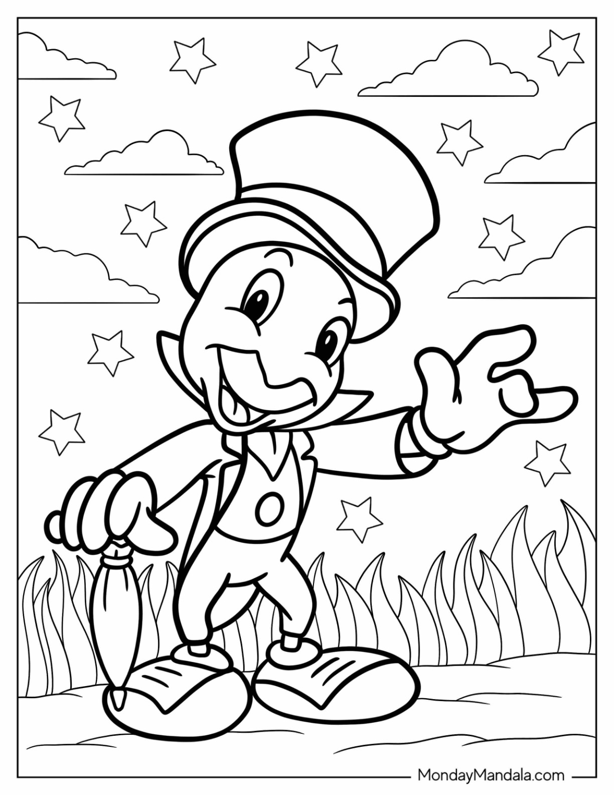 Pinocchio coloring pages free pdf printables
