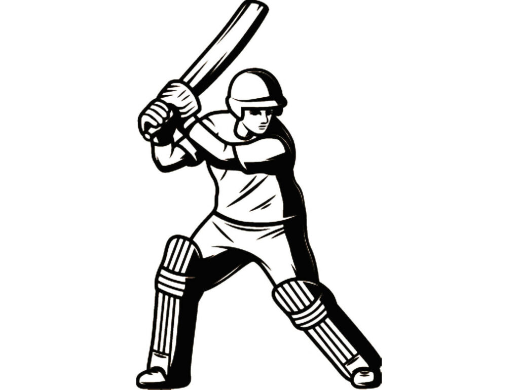 Cricket sport coloring pages
