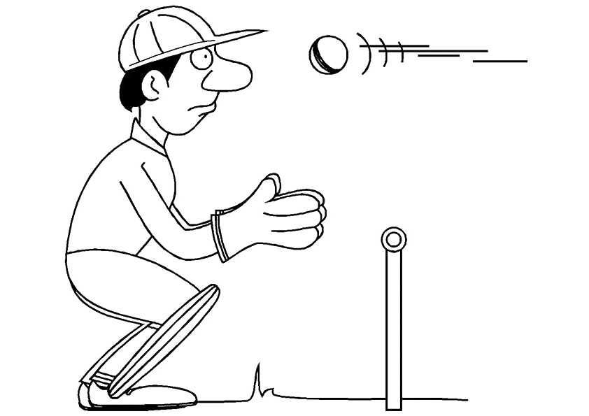 Cricket sport coloring pages