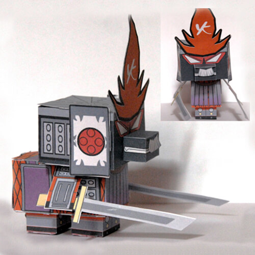 Crimson helm demon paper toy free printable papercraft templates