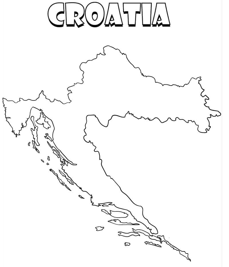 Map of croatia coloring page