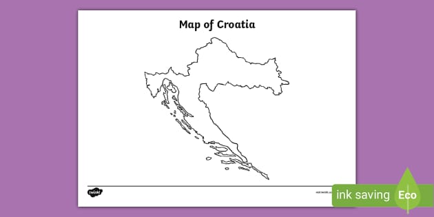 Croatia map colouring page teacher made