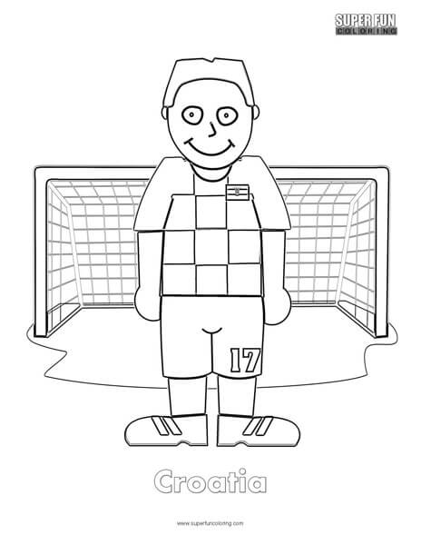 Croatia cartoon football coloring