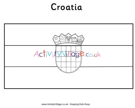 Croatia flag louring page