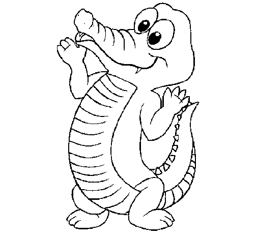 Baby crocodile coloring page