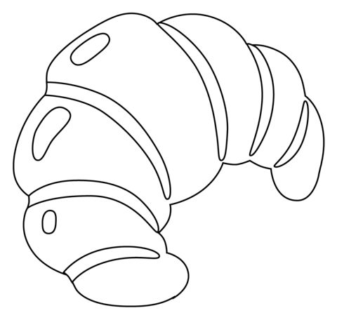 Croissant emoji coloring page free printable coloring pages