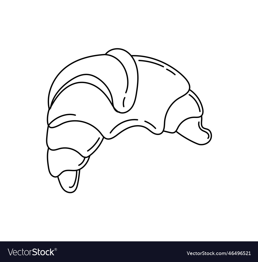 Croissant doodle coloring book with for kids vector image