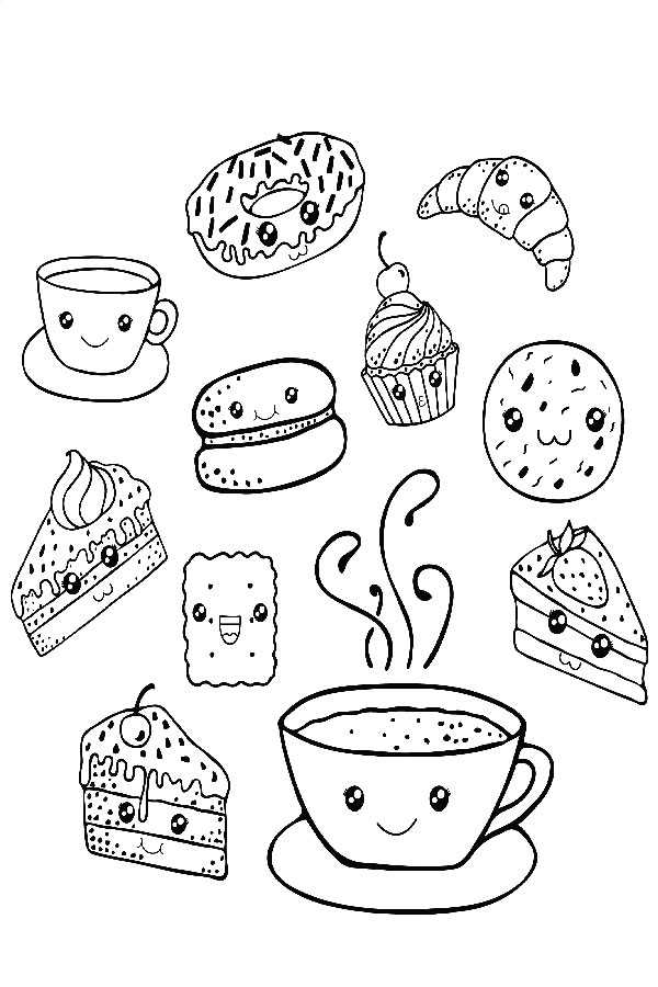 Croissant coloring pages