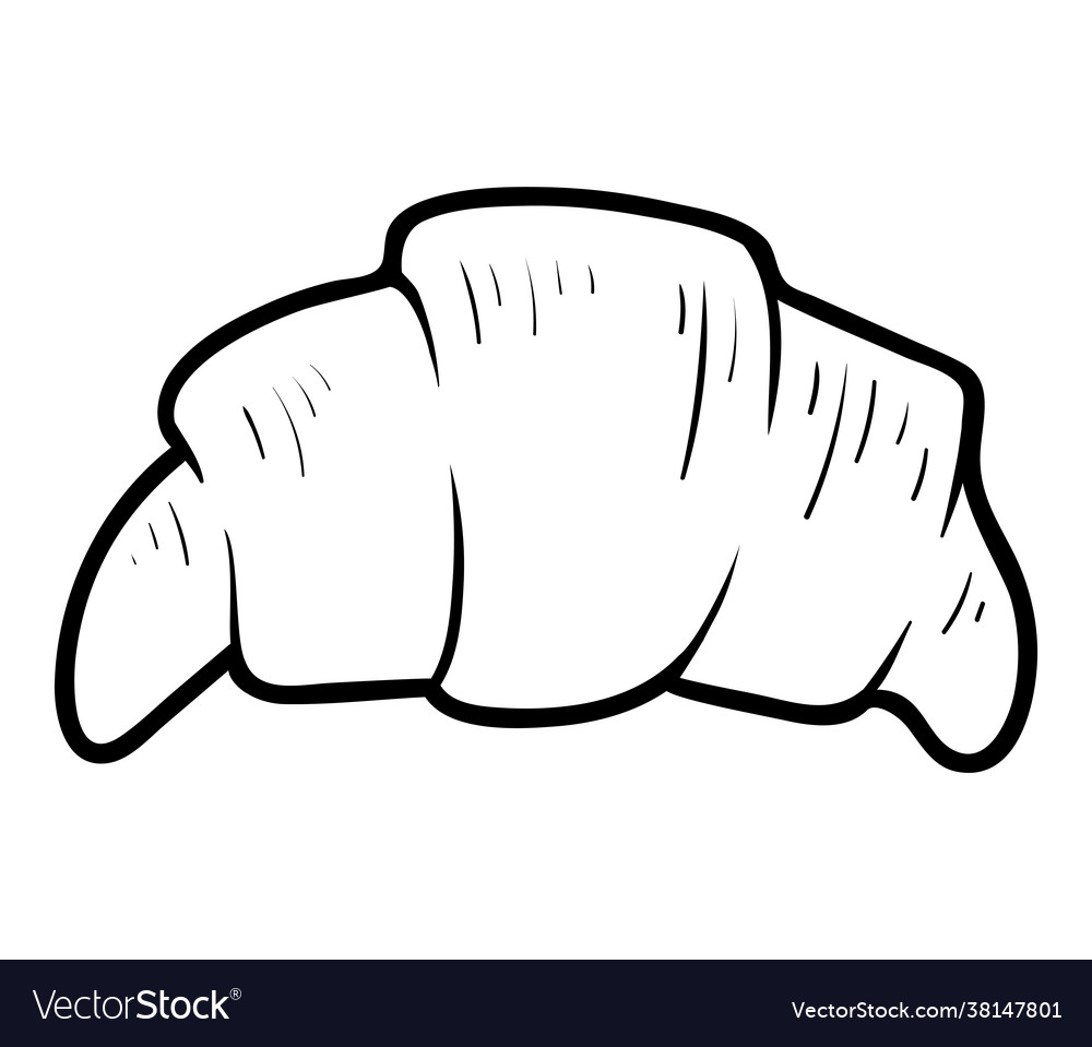 Coloring book croissant royalty free vector image