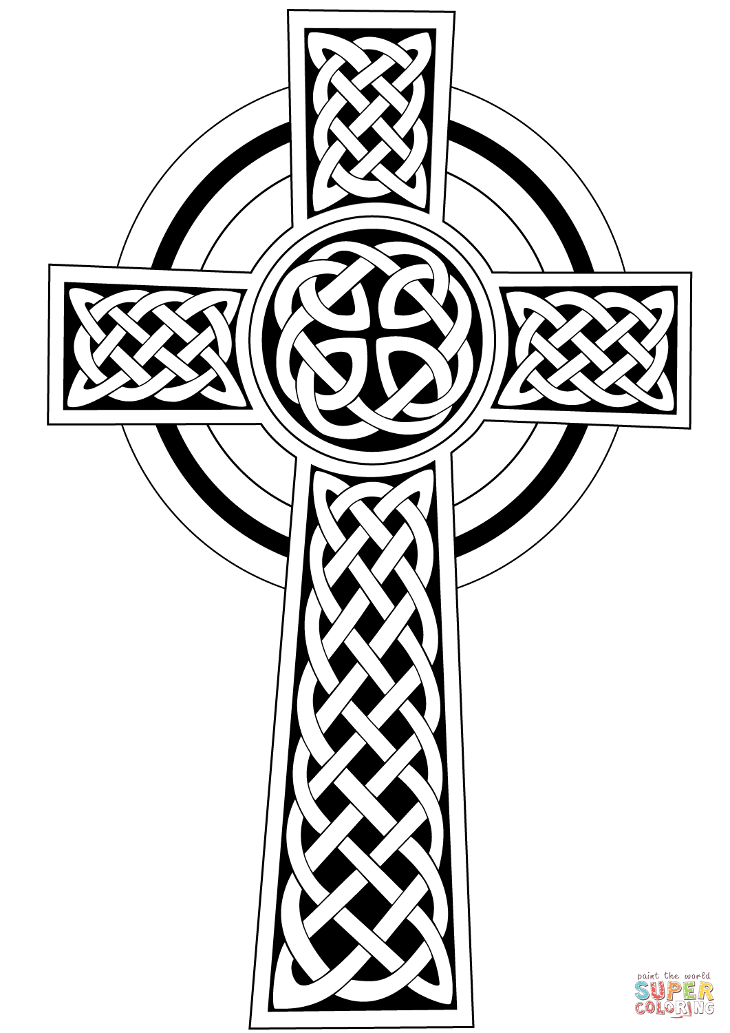 Celtic cross coloring page free printable coloring pages