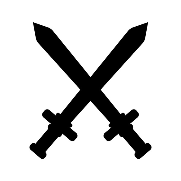 Thousand crossed swords icon royalty